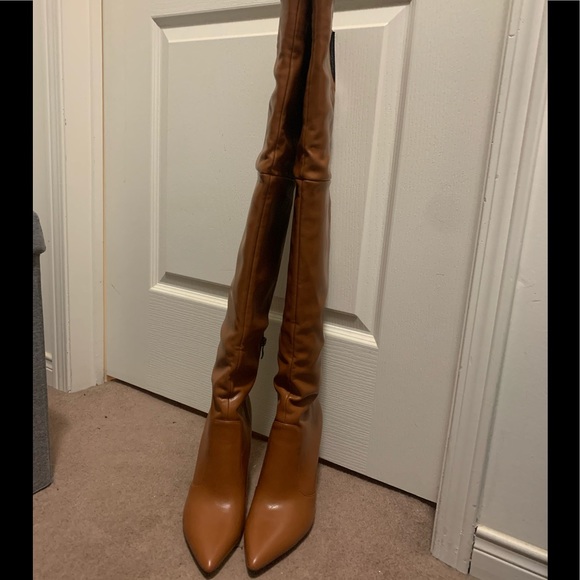 NEW TAN THIGH HIGH BOOTS - Picture 8 of 15